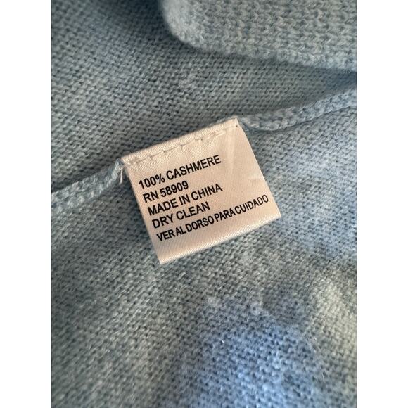 Peplum 100% Cashmere Sweater Women’s XS Baby Blue Lightweight Antonio Melani - Picture 4 of 7